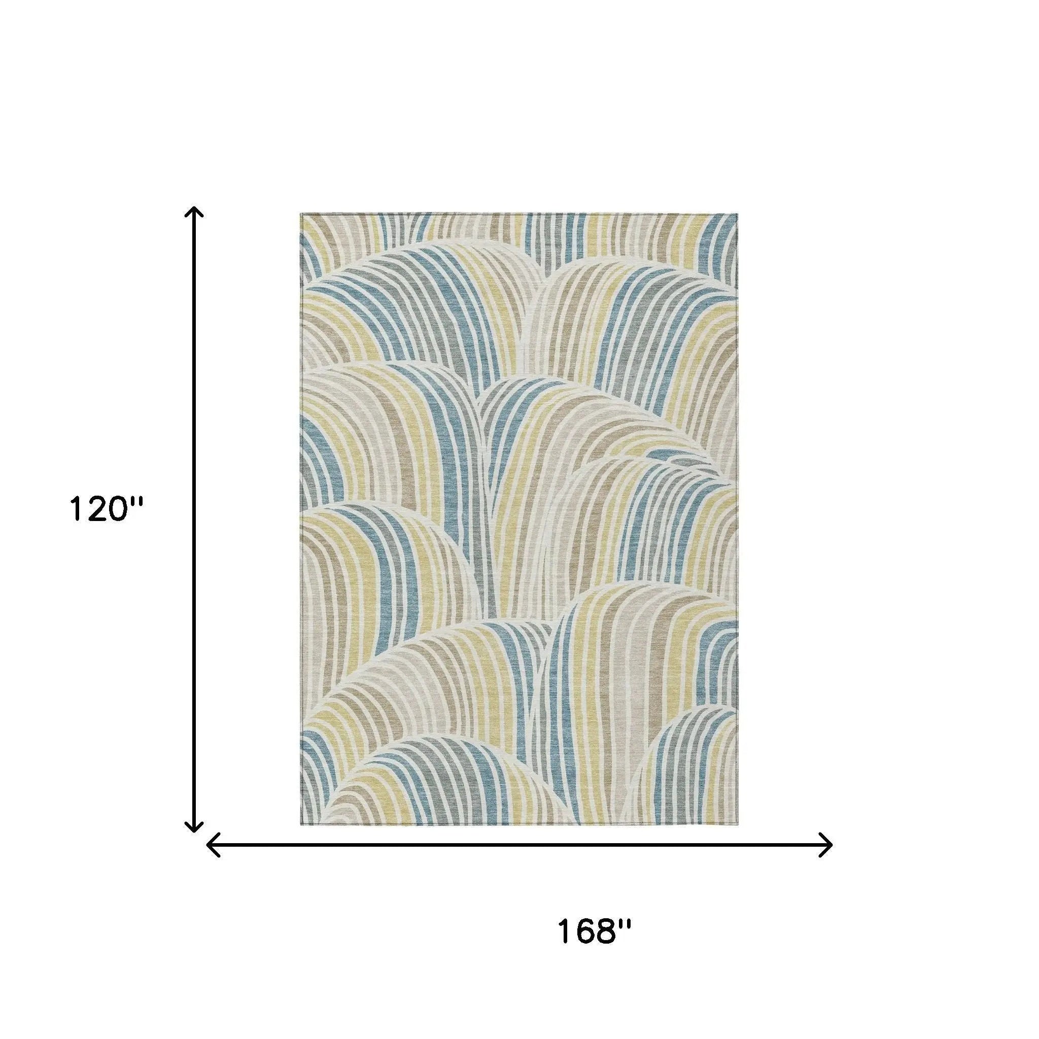 10' X 14' Ivory And Beige Abstract Washable Indoor Outdoor Area Rug Homeroots Outdoor