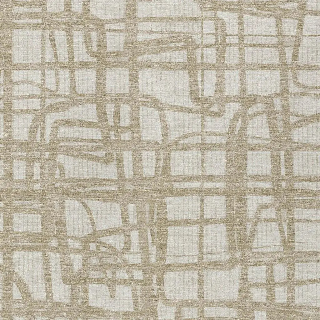 10' X 14' Ivory And Beige Abstract Washable Indoor Outdoor Area Rug Homeroots Outdoor
