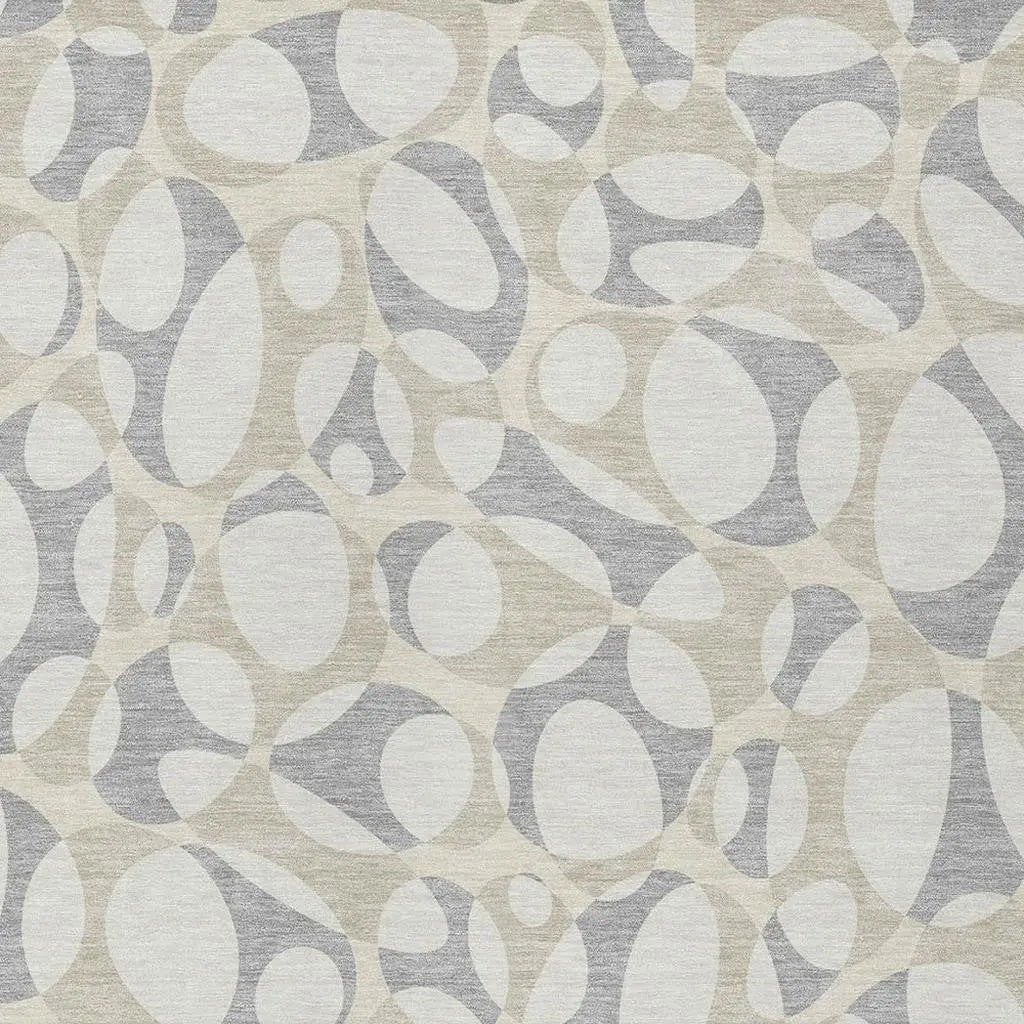 10' X 14' Ivory And Beige Abstract Washable Indoor Outdoor Area Rug Homeroots Outdoor