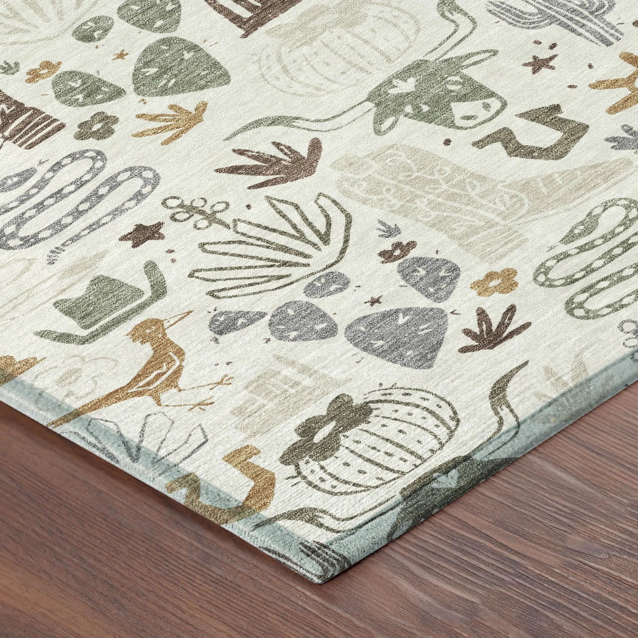 10' X 14' Ivory And Beige Cactus Washable Indoor Outdoor Area Rug Homeroots Outdoor