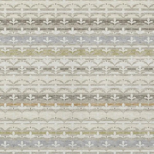 10' X 14' Ivory And Beige Damask Washable Indoor Outdoor Area Rug Homeroots Outdoor