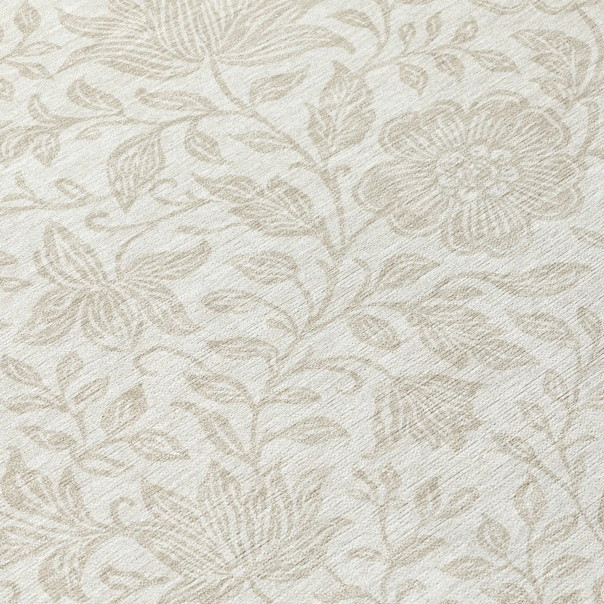 10' X 14' Ivory And Beige Floral Washable Indoor Outdoor Area Rug Homeroots Outdoor