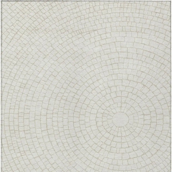 10' X 14' Ivory And Beige Geometric Washable Indoor Outdoor Area Rug Homeroots Outdoor