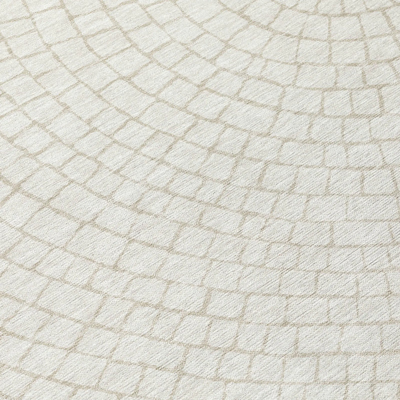 10' X 14' Ivory And Beige Geometric Washable Indoor Outdoor Area Rug Homeroots Outdoor