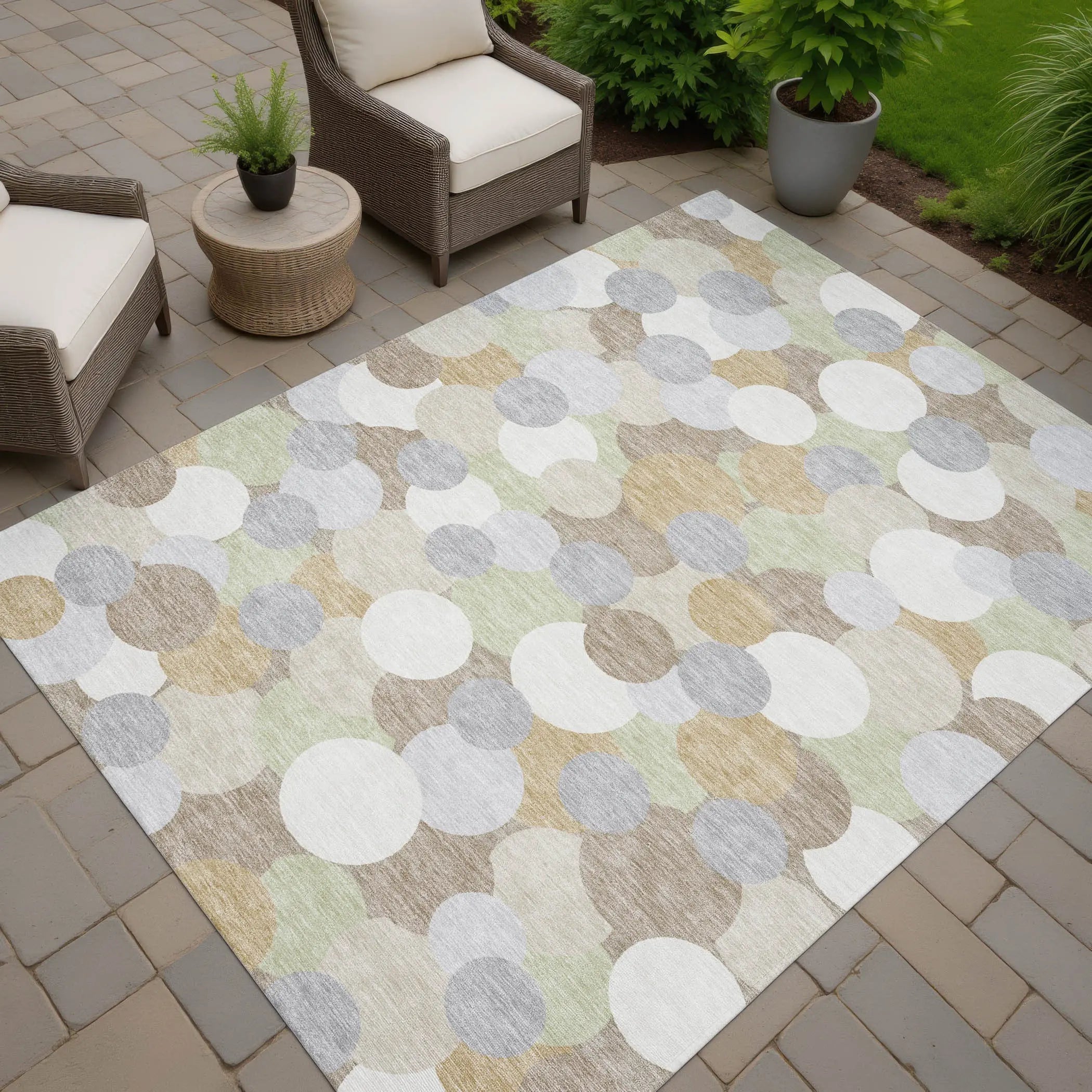 10' X 14' Ivory And Beige Geometric Washable Indoor Outdoor Area Rug Homeroots Outdoor