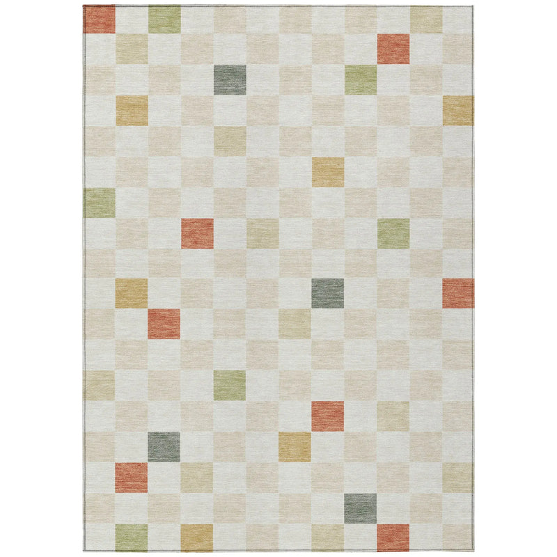 10' X 14' Ivory And Beige Geometric Washable Indoor Outdoor Area Rug Homeroots Outdoor