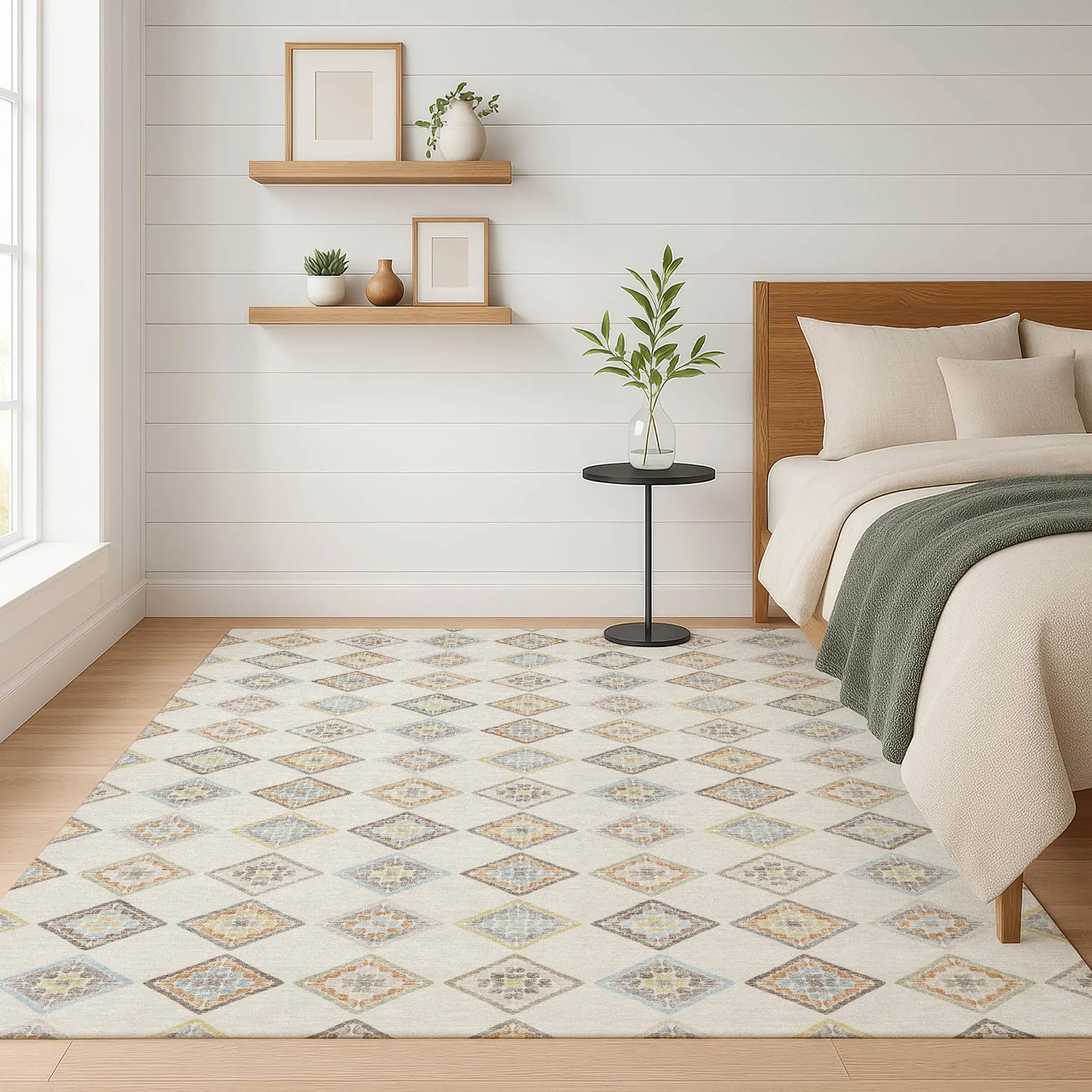10' X 14' Ivory And Beige Geometric Washable Indoor Outdoor Area Rug Homeroots Outdoor