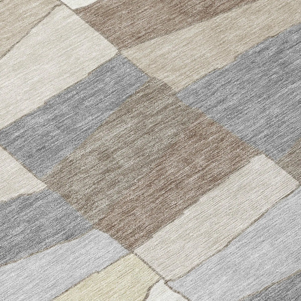 10' X 14' Ivory And Beige Geometric Washable Indoor Outdoor Area Rug Homeroots Outdoor