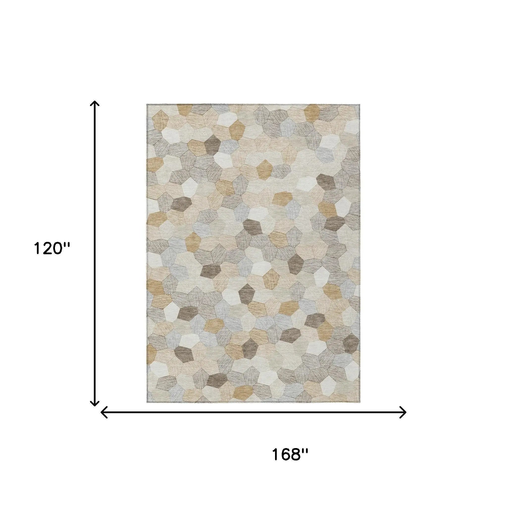 10' X 14' Ivory And Beige Geometric Washable Indoor Outdoor Area Rug Homeroots Outdoor
