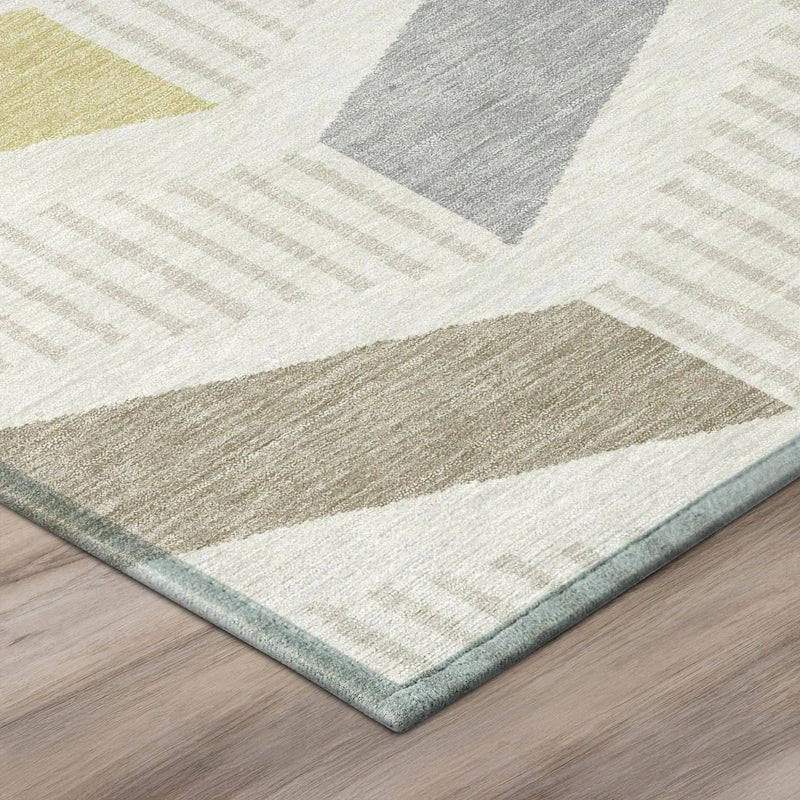 10' X 14' Ivory And Beige Geometric Washable Indoor Outdoor Area Rug Homeroots Outdoor