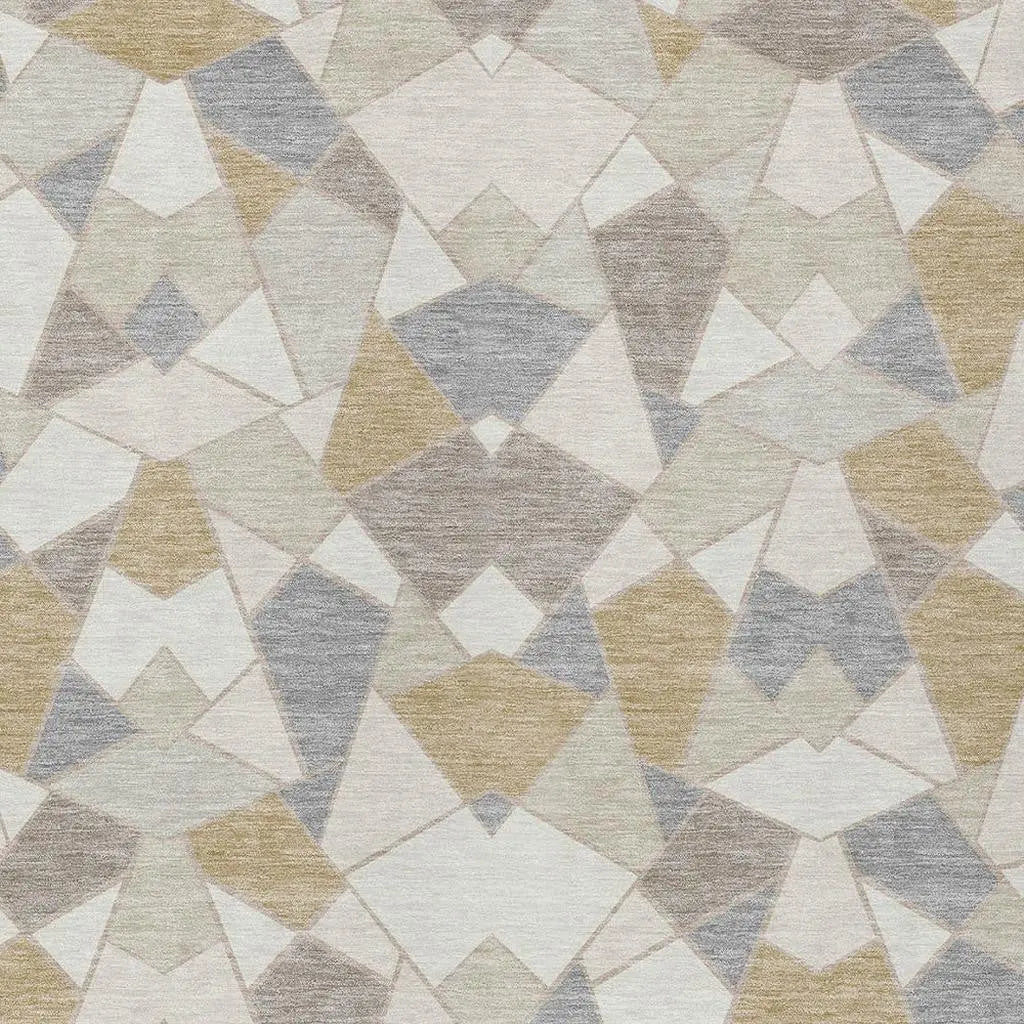 10' X 14' Ivory And Beige Geometric Washable Indoor Outdoor Area Rug Homeroots Outdoor