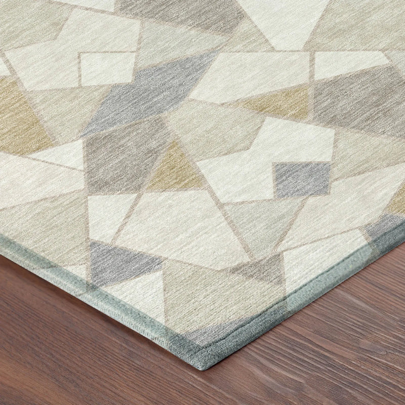 10' X 14' Ivory And Beige Geometric Washable Indoor Outdoor Area Rug Homeroots Outdoor