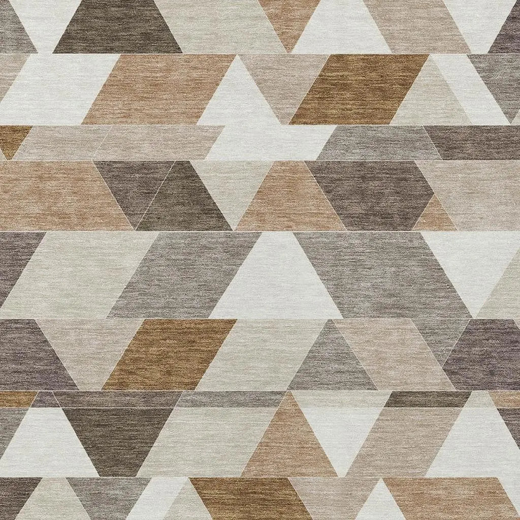 10' X 14' Ivory And Beige Geometric Washable Indoor Outdoor Area Rug Homeroots Outdoor