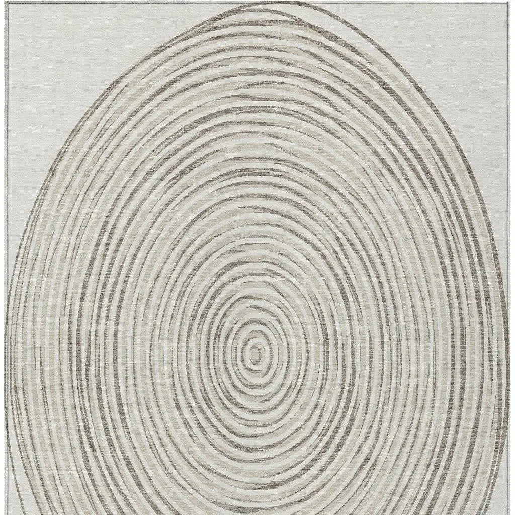 10' X 14' Ivory And Beige Geometric Washable Indoor Outdoor Area Rug Homeroots Outdoor