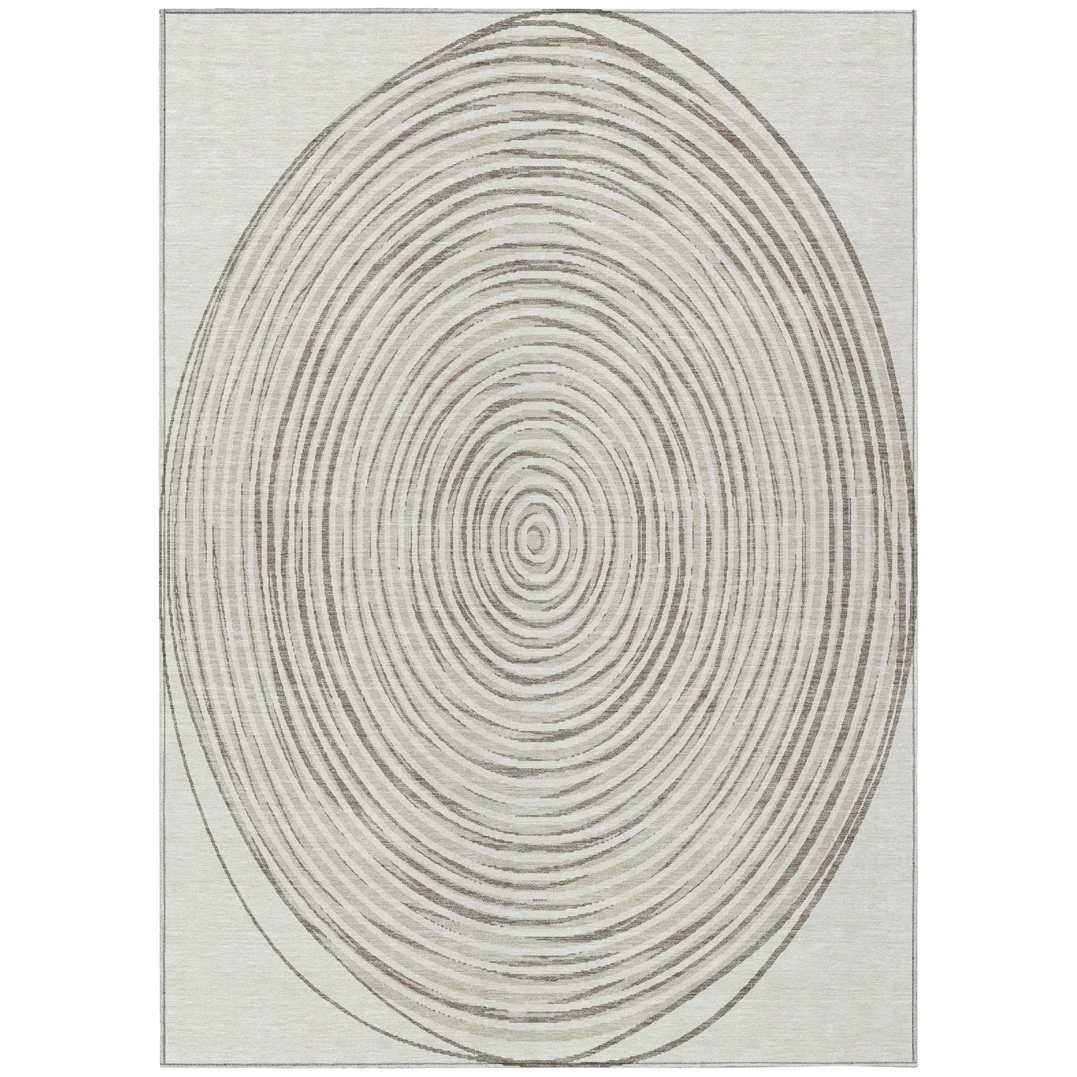 10' X 14' Ivory And Beige Geometric Washable Indoor Outdoor Area Rug Homeroots Outdoor