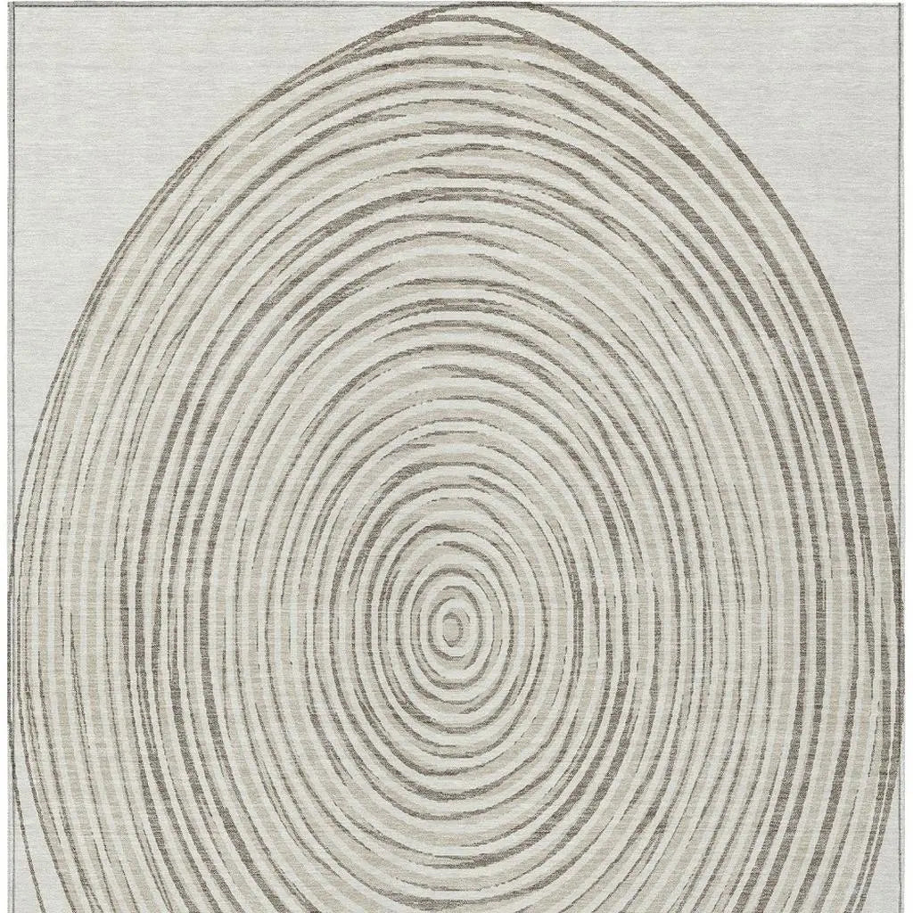 10' X 14' Ivory And Beige Geometric Washable Indoor Outdoor Area Rug Homeroots Outdoor