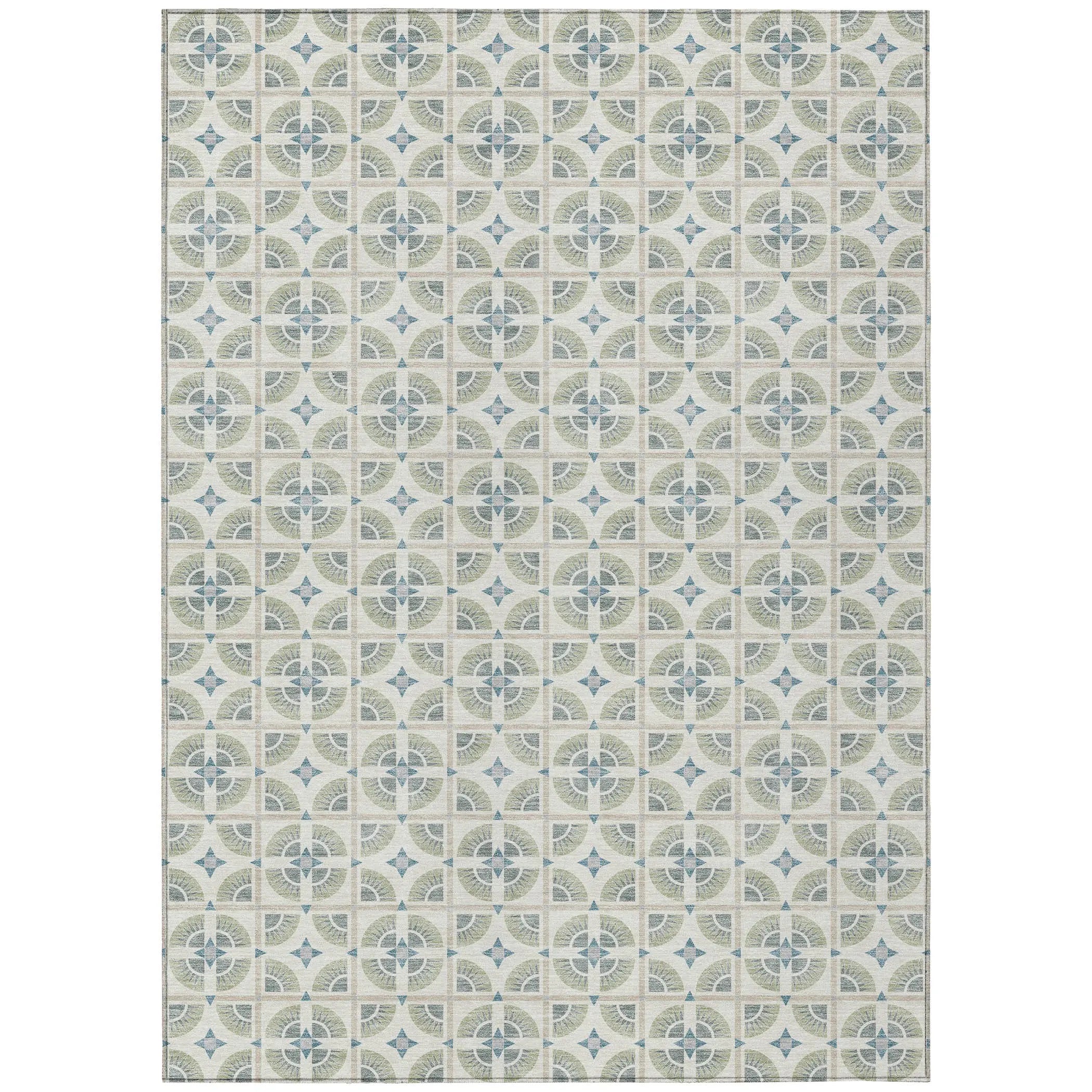 10' X 14' Ivory And Beige Geometric Washable Indoor Outdoor Area Rug Homeroots Outdoor