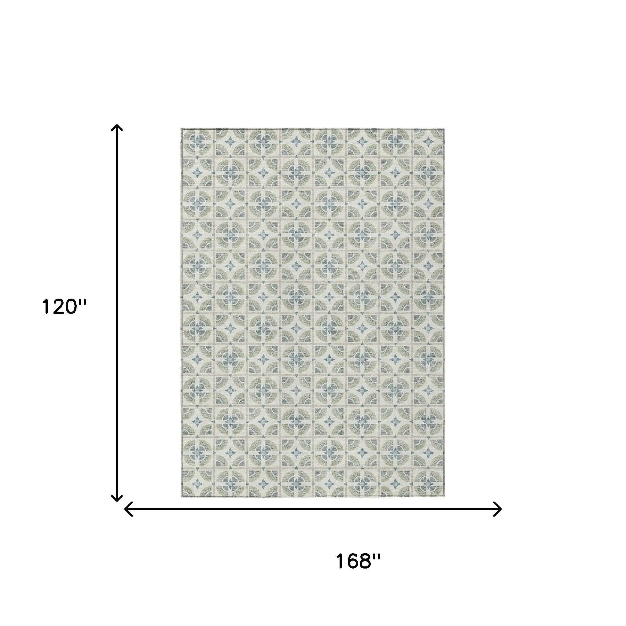 10' X 14' Ivory And Beige Geometric Washable Indoor Outdoor Area Rug Homeroots Outdoor