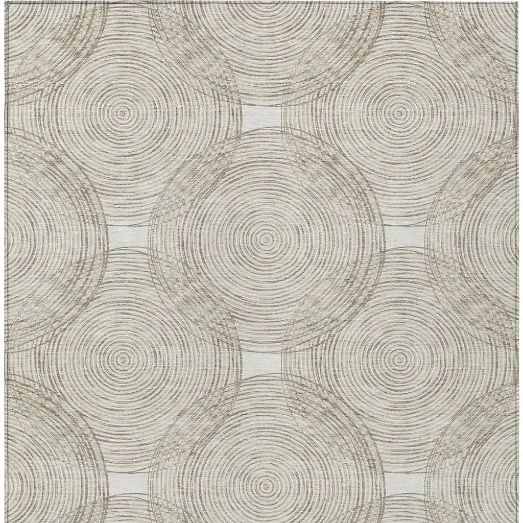 10' X 14' Ivory And Beige Geometric Washable Indoor Outdoor Area Rug Homeroots Outdoor