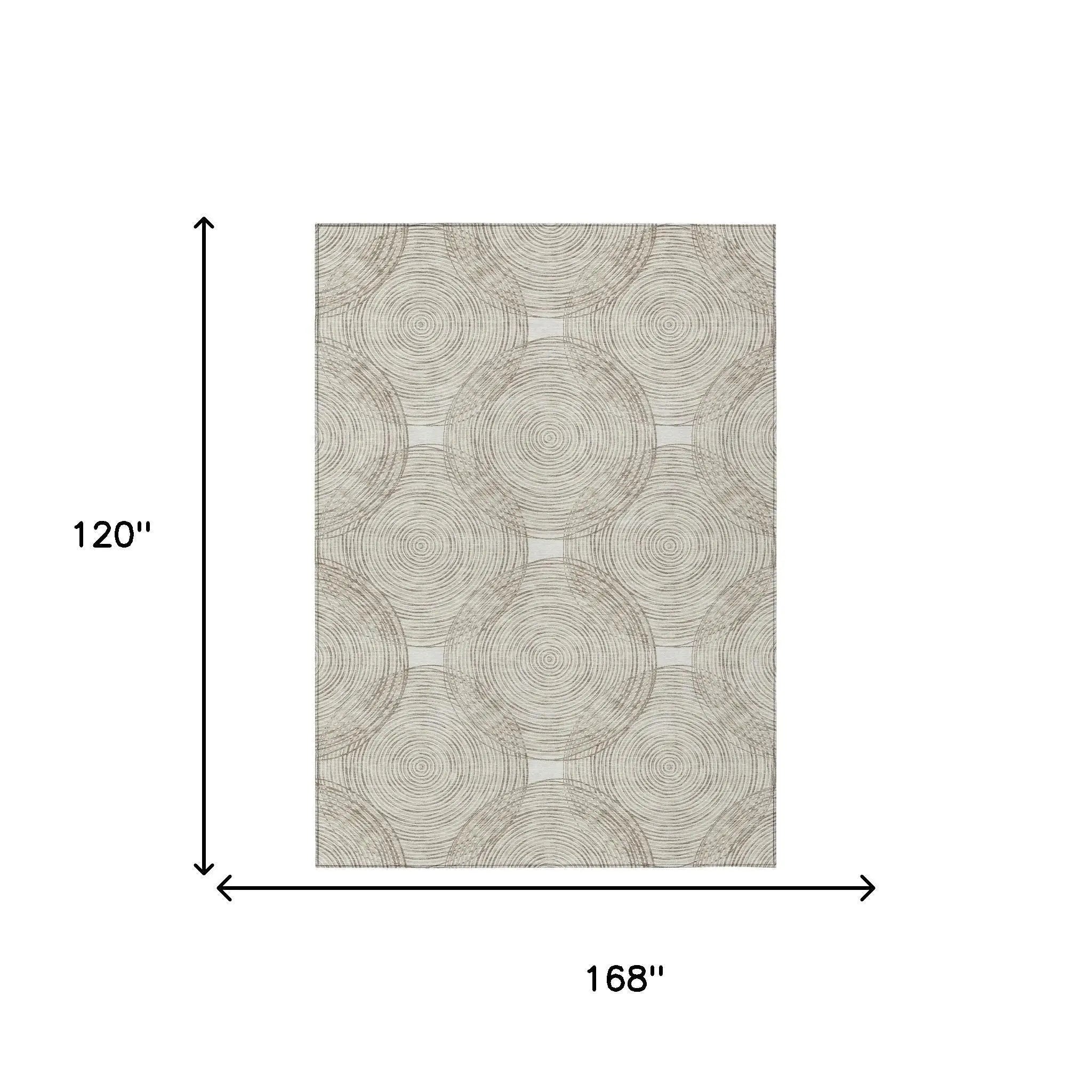 10' X 14' Ivory And Beige Geometric Washable Indoor Outdoor Area Rug Homeroots Outdoor