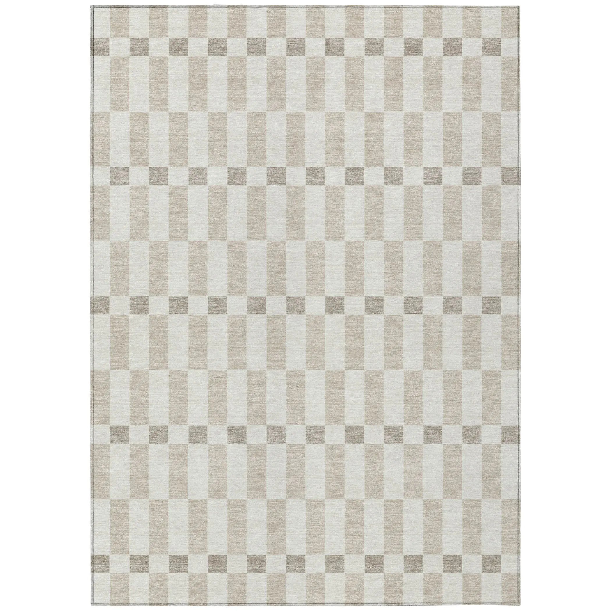 10' X 14' Ivory And Beige Geometric Washable Indoor Outdoor Area Rug Homeroots Outdoor