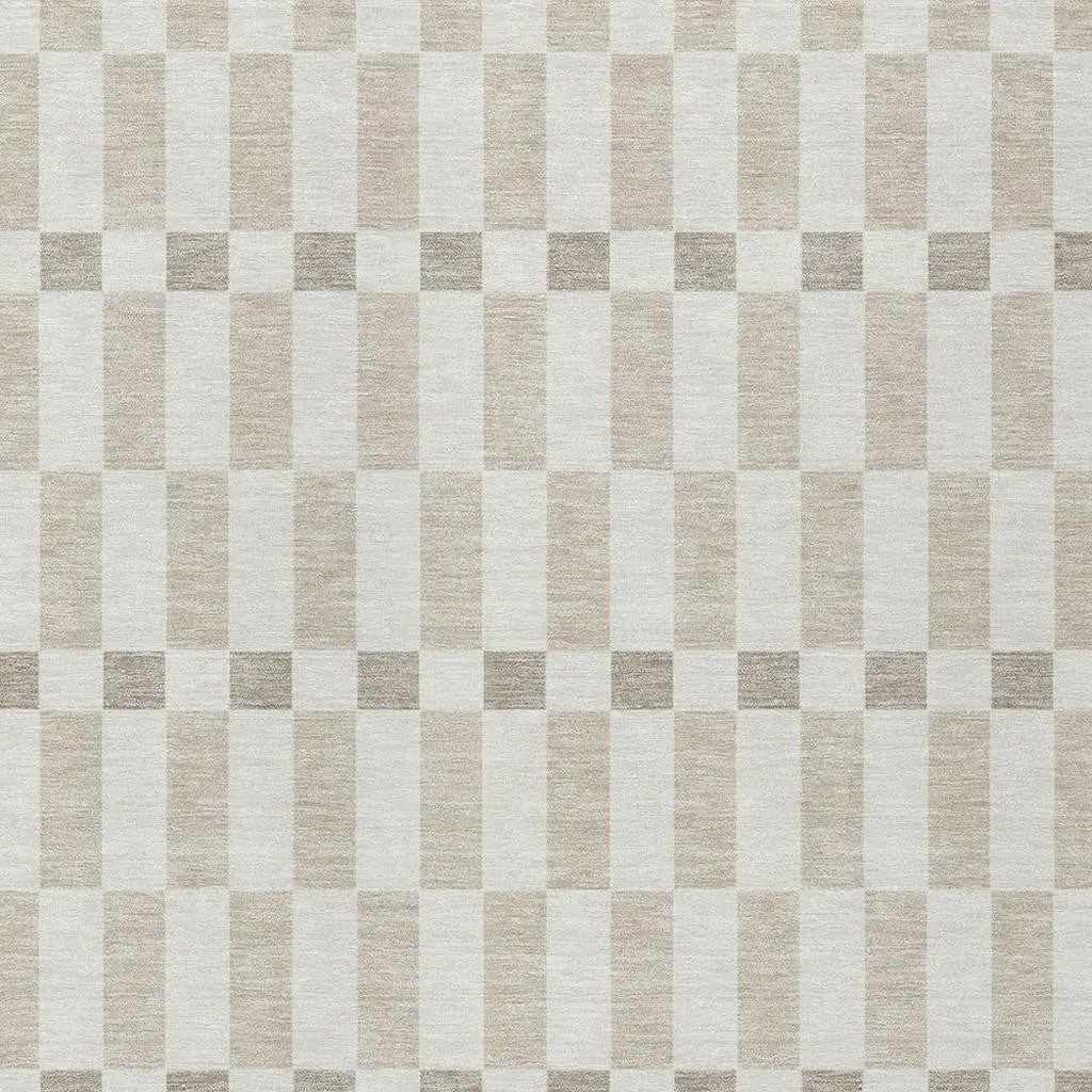 10' X 14' Ivory And Beige Geometric Washable Indoor Outdoor Area Rug Homeroots Outdoor