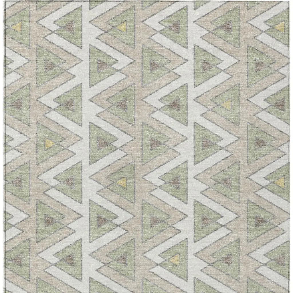 10' X 14' Ivory And Beige Geometric Washable Indoor Outdoor Area Rug Homeroots Outdoor