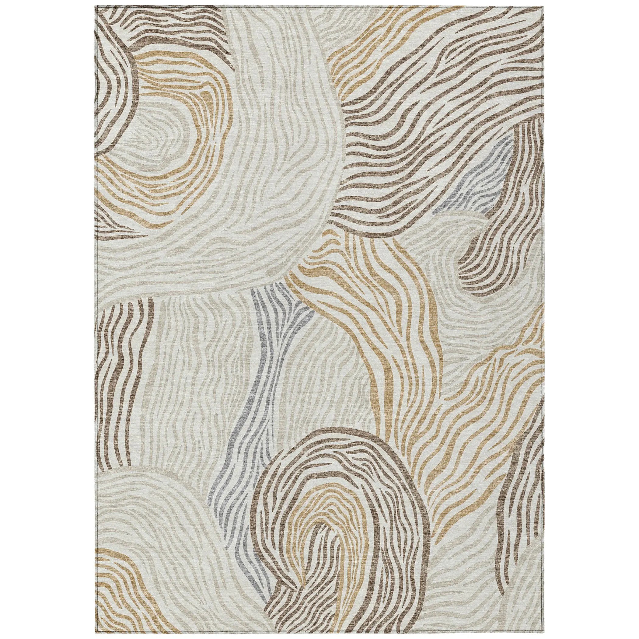 10' X 14' Ivory And Beige Ikat Washable Indoor Outdoor Area Rug Homeroots Outdoor