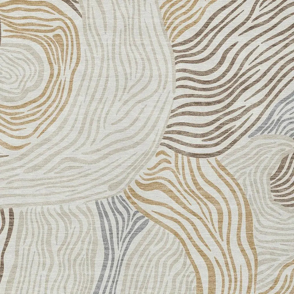 10' X 14' Ivory And Beige Ikat Washable Indoor Outdoor Area Rug Homeroots Outdoor