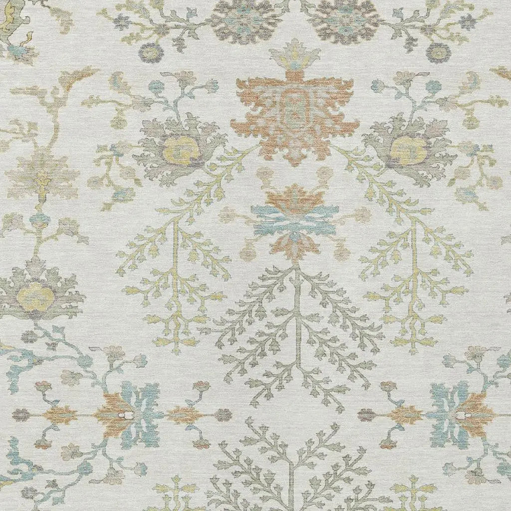 10' X 14' Ivory And Beige Oriental Washable Indoor Outdoor Area Rug Homeroots Outdoor