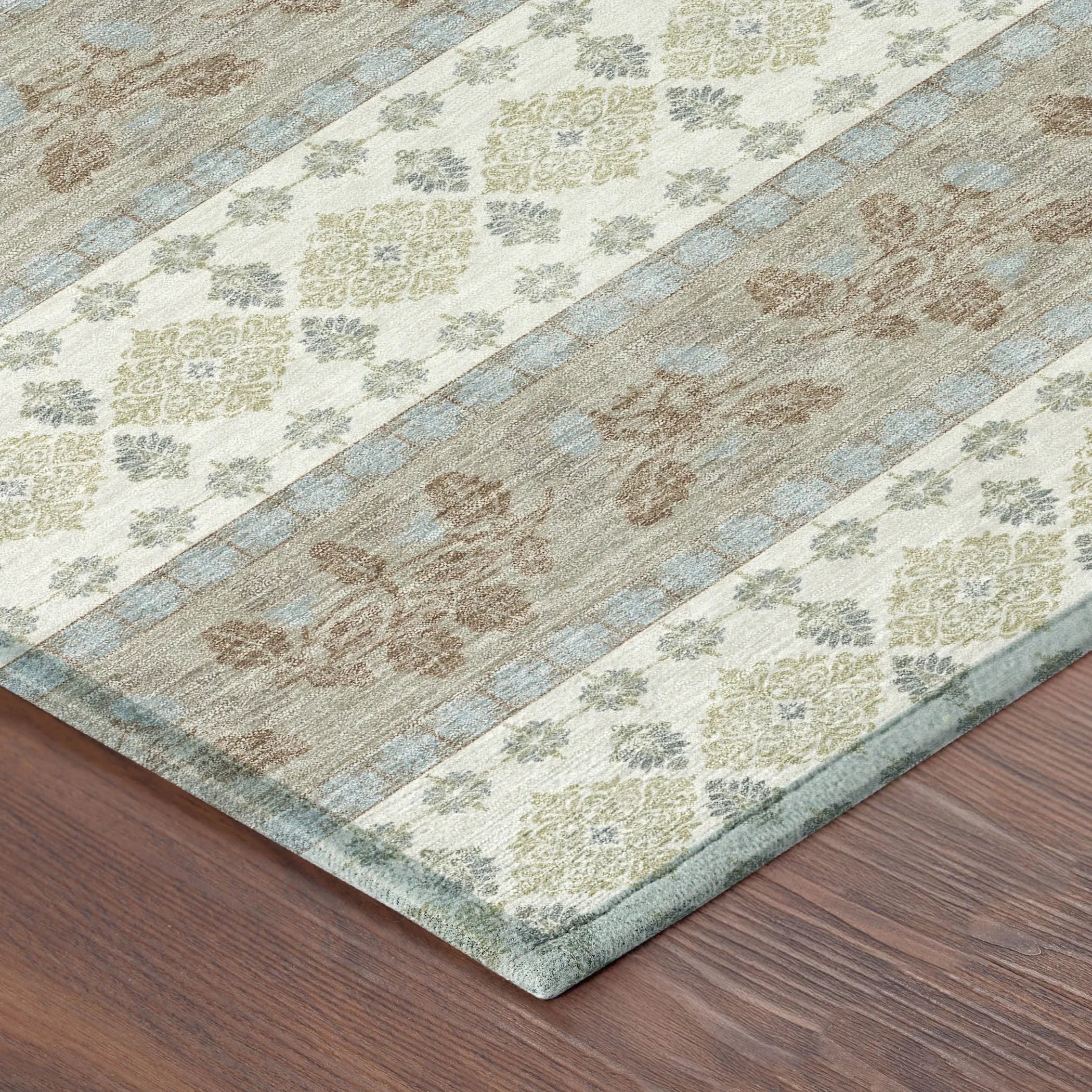 10' X 14' Ivory And Beige Striped Washable Indoor Outdoor Area Rug Homeroots Outdoor