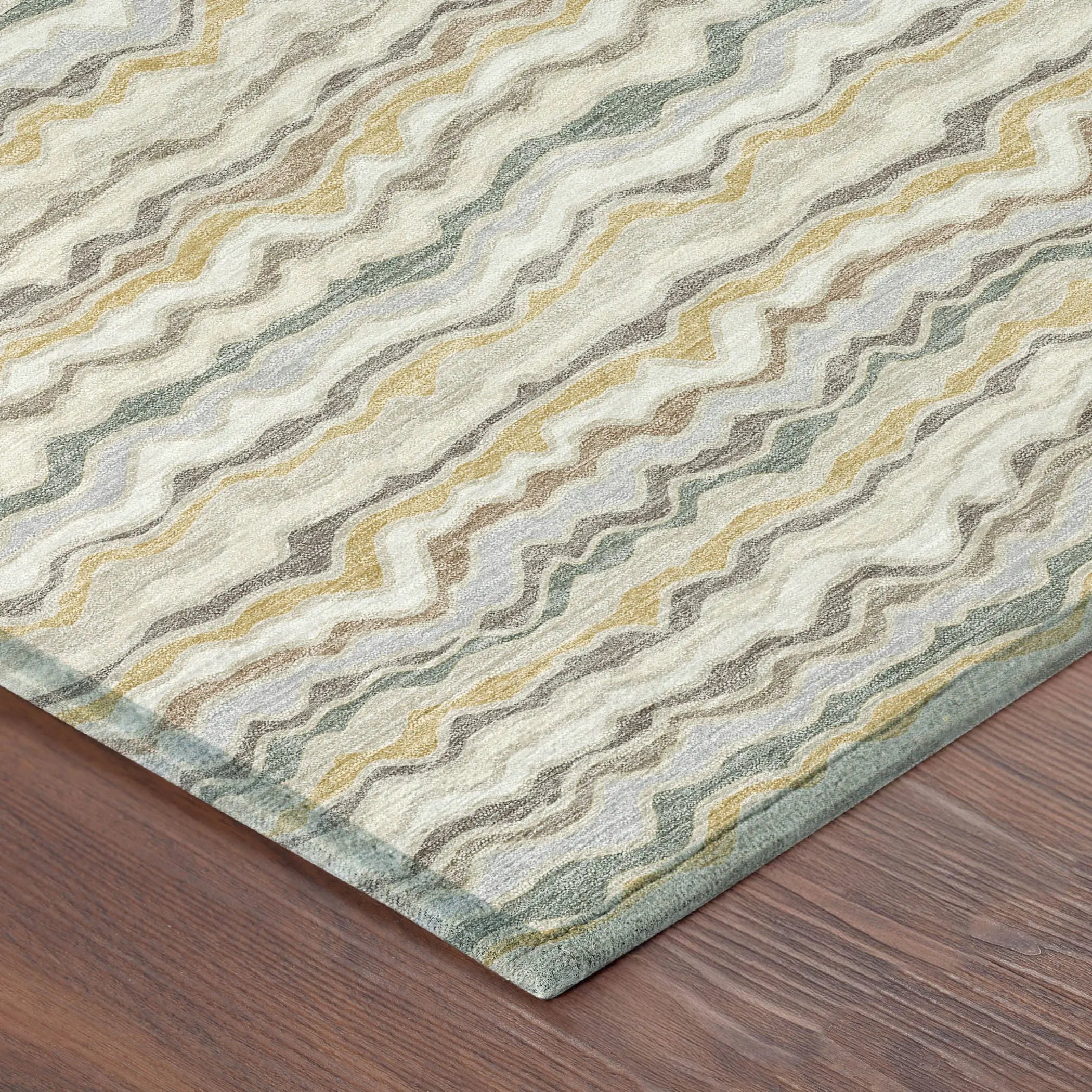 10' X 14' Ivory And Beige Striped Washable Indoor Outdoor Area Rug Homeroots Outdoor