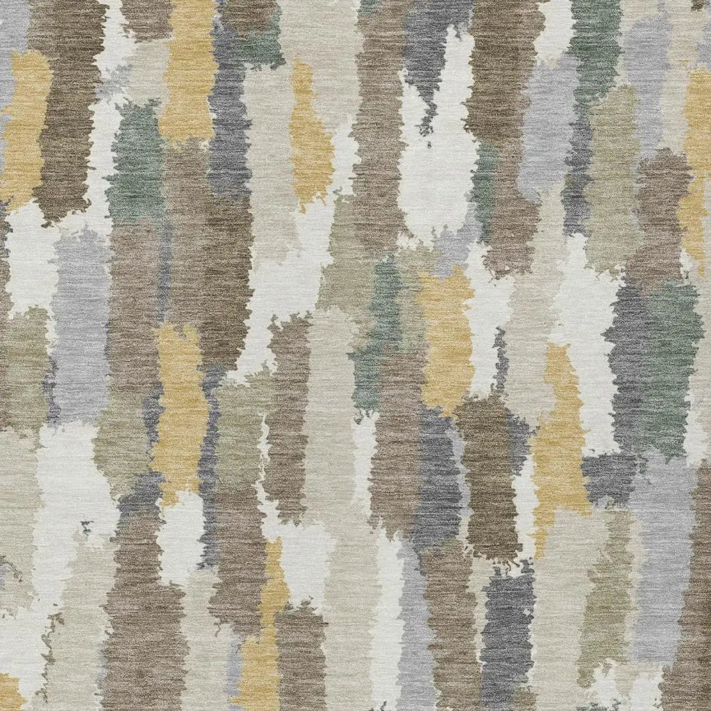 10' X 14' Ivory And Beige Striped Washable Indoor Outdoor Area Rug Homeroots Outdoor