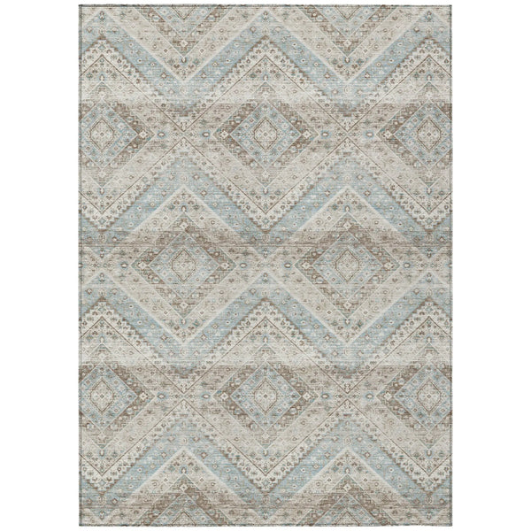 10' X 14' Ivory And Beige Tribal Washable Indoor Outdoor Area Rug Homeroots Outdoor