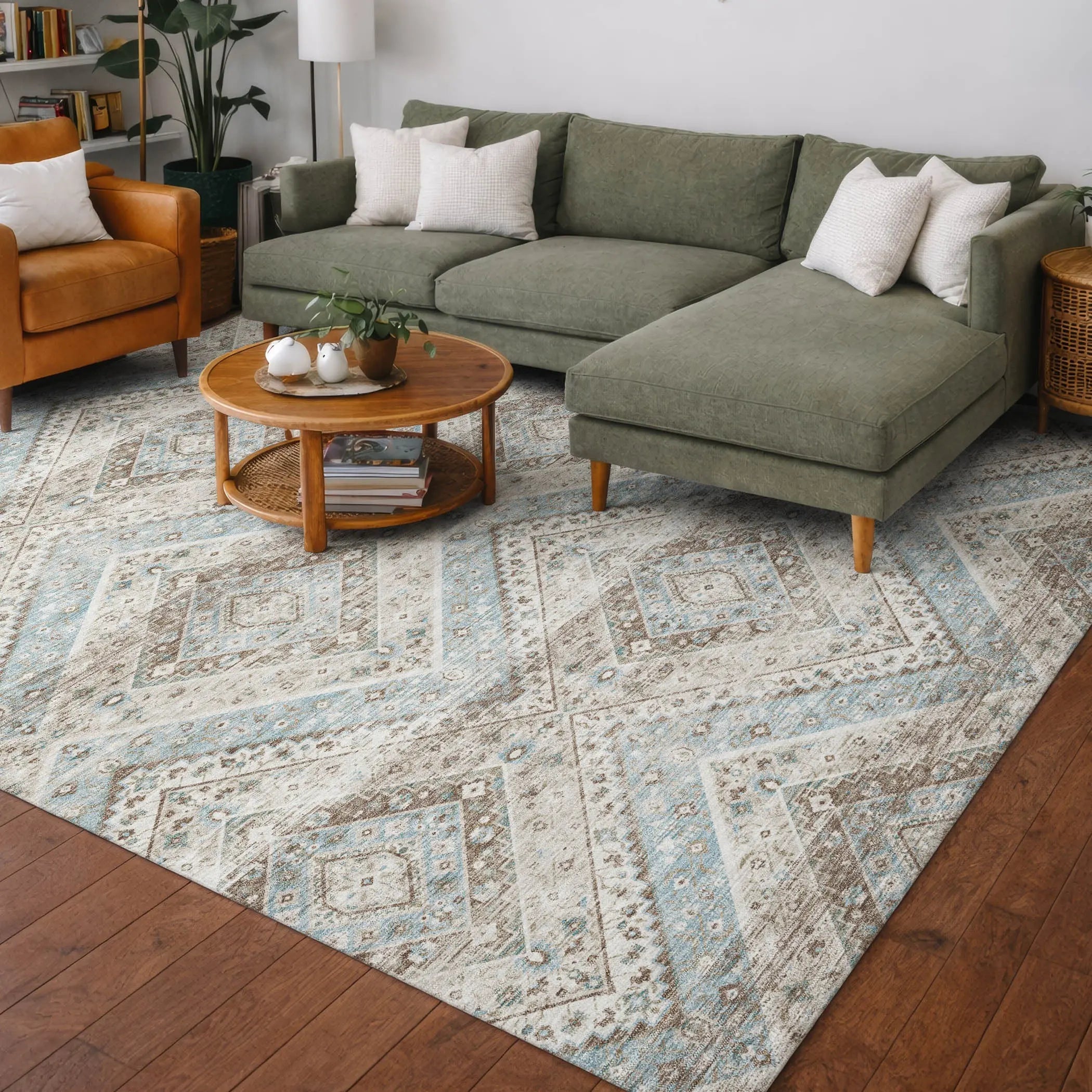 10' X 14' Ivory And Beige Tribal Washable Indoor Outdoor Area Rug Homeroots Outdoor