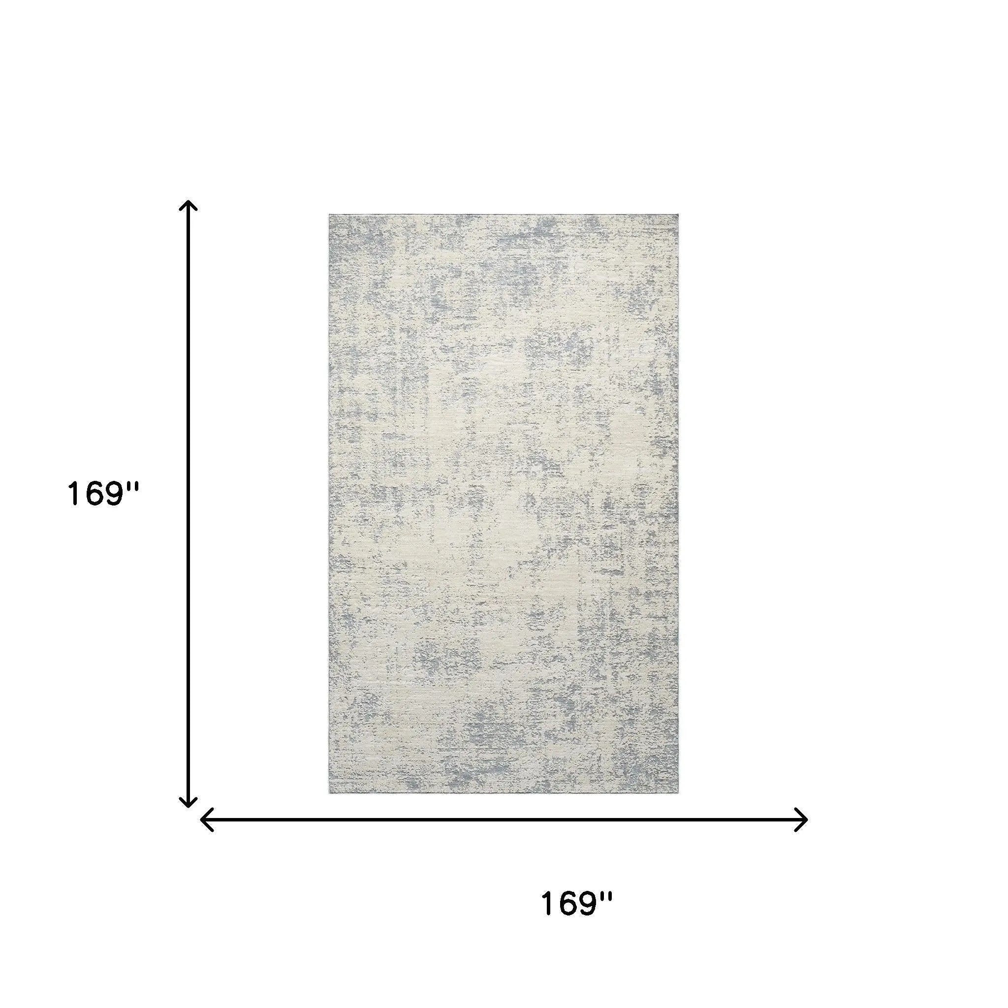 10' X 14' Ivory And Blue Abstract Area Rug Homeroots Home Decor