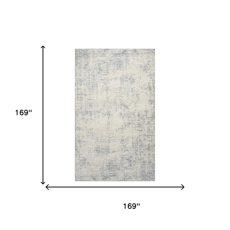 10' X 14' Ivory And Blue Abstract Area Rug Homeroots Home Decor