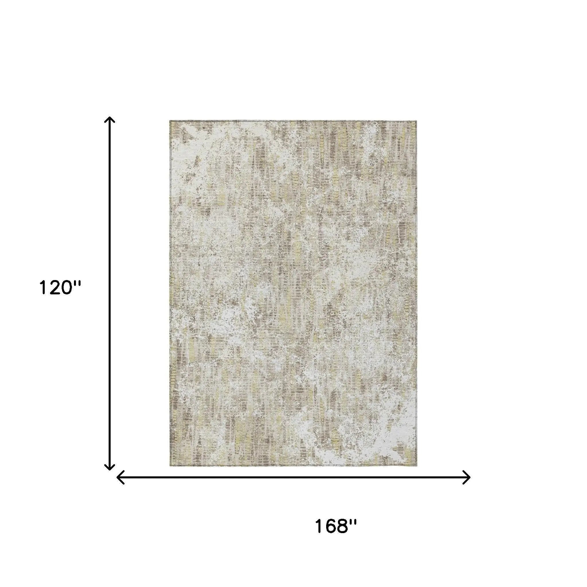 10' X 14' Ivory And Blue Abstract Washable Indoor Outdoor Area Rug Homeroots Outdoor