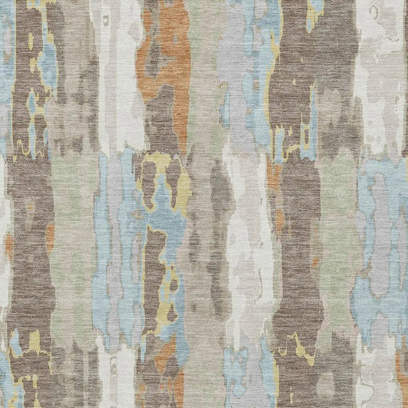 10' X 14' Ivory And Blue Abstract Washable Indoor Outdoor Area Rug Homeroots Outdoor
