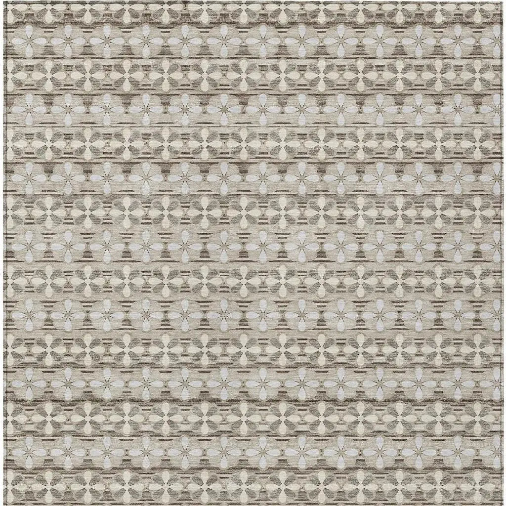 10' X 14' Ivory And Blue Striped Washable Indoor Outdoor Area Rug Homeroots Outdoor