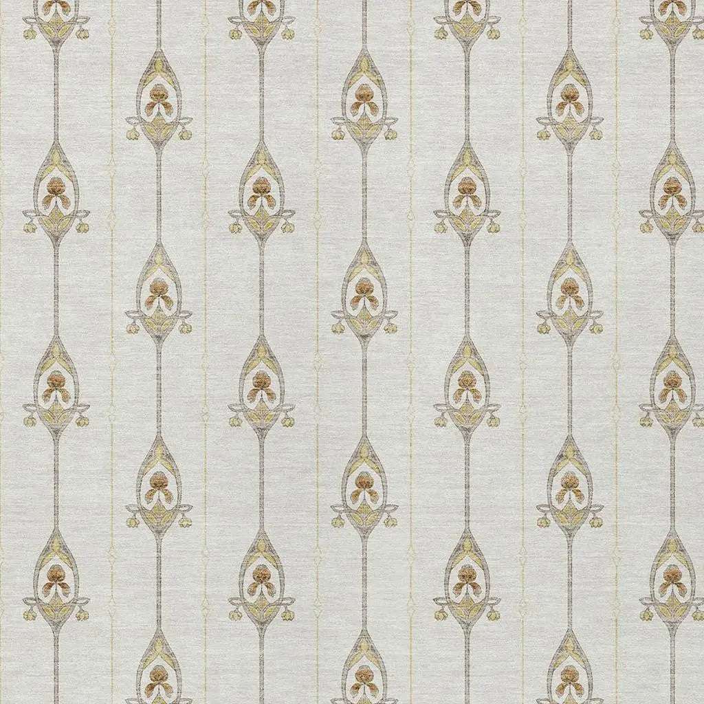 10' X 14' Ivory And Brown Geometric Washable Indoor Outdoor Area Rug Homeroots Outdoor