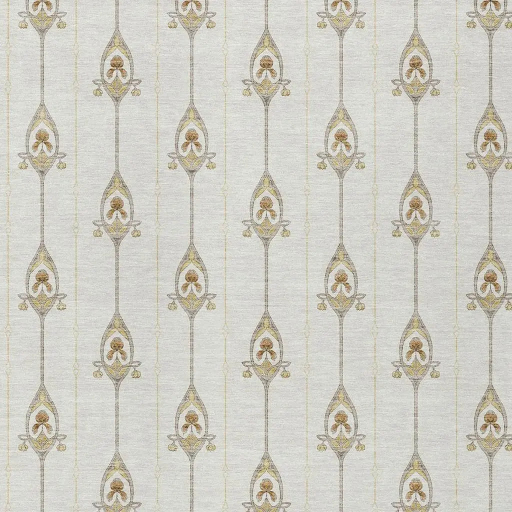 10' X 14' Ivory And Brown Geometric Washable Indoor Outdoor Area Rug Homeroots Outdoor