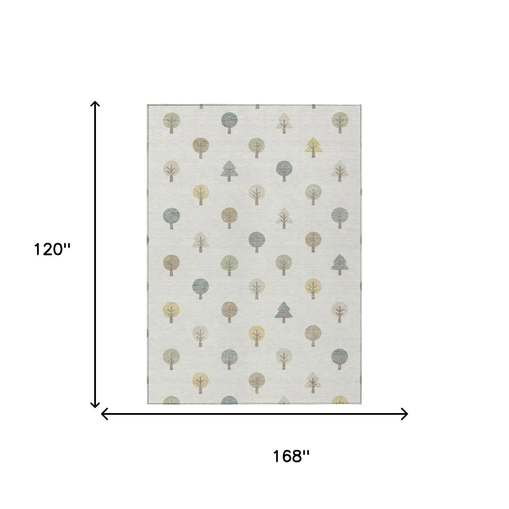 10' X 14' Ivory And Brown Geometric Washable Indoor Outdoor Area Rug Homeroots Outdoor