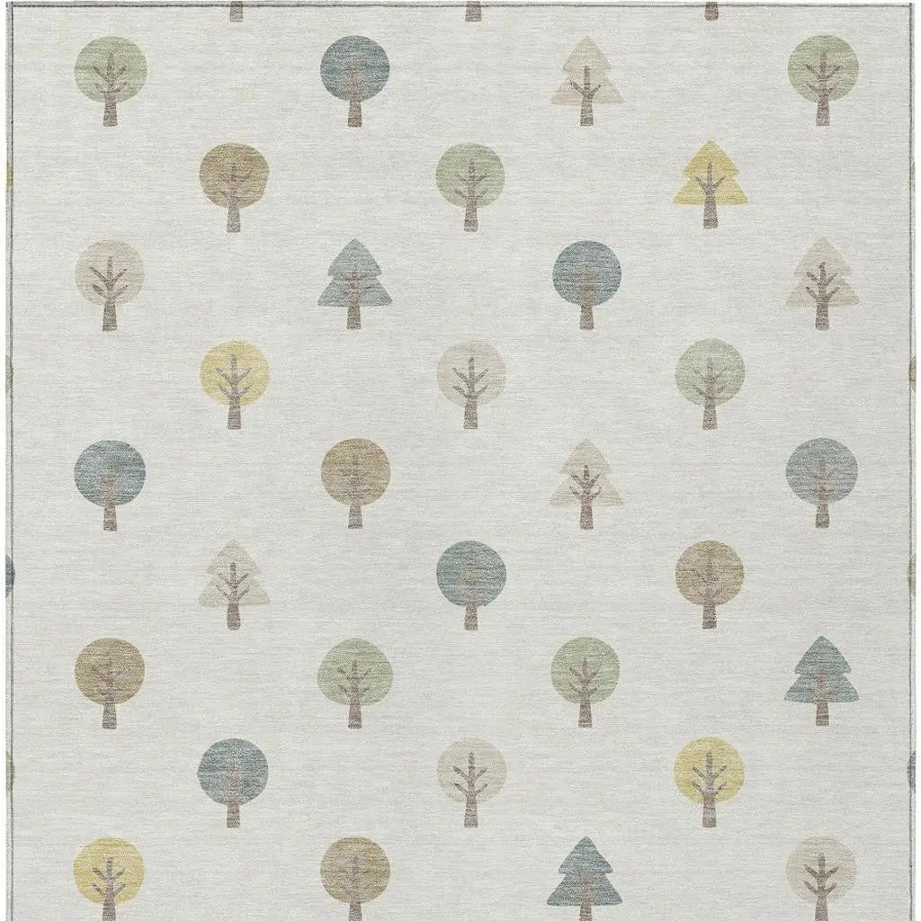 10' X 14' Ivory And Brown Geometric Washable Indoor Outdoor Area Rug Homeroots Outdoor