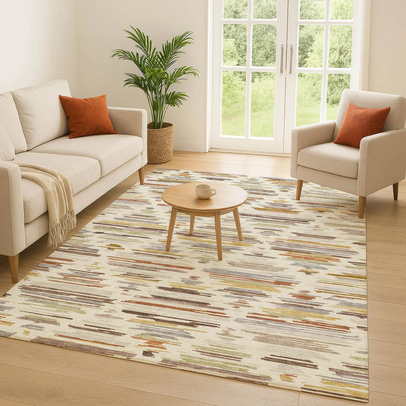 10' X 14' Ivory And Brown Southwestern Washable Indoor Outdoor Area Rug Homeroots Outdoor