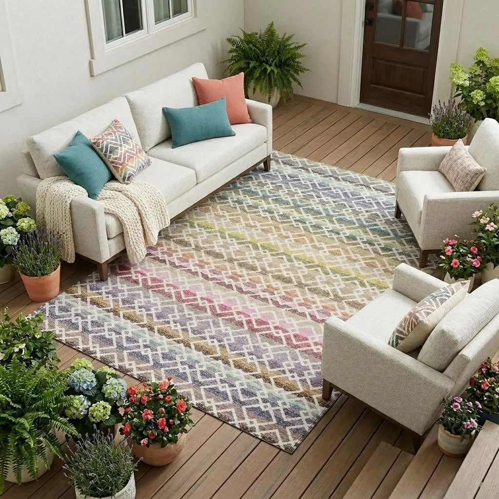 10' X 14' Ivory And Chocolate Striped Washable Indoor Outdoor Area Rug Homeroots Outdoor