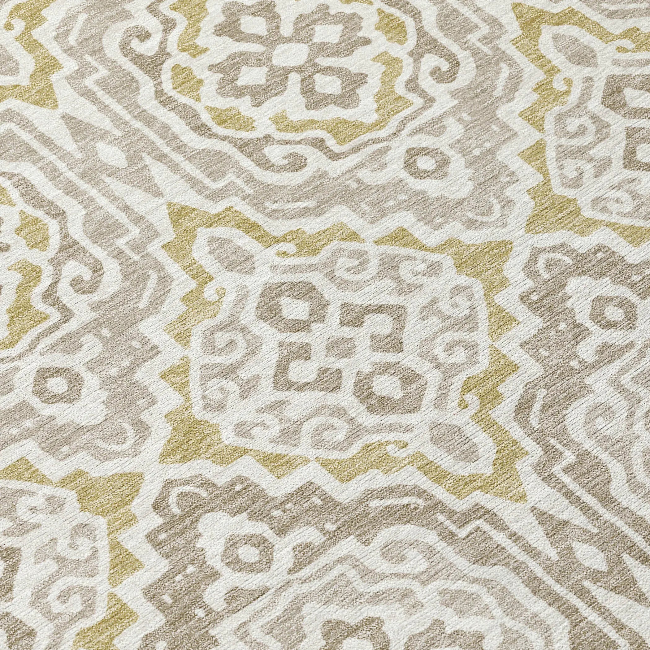 10' X 14' Ivory And Denim Blue Tribal Washable Indoor Outdoor Area Rug Homeroots Outdoor