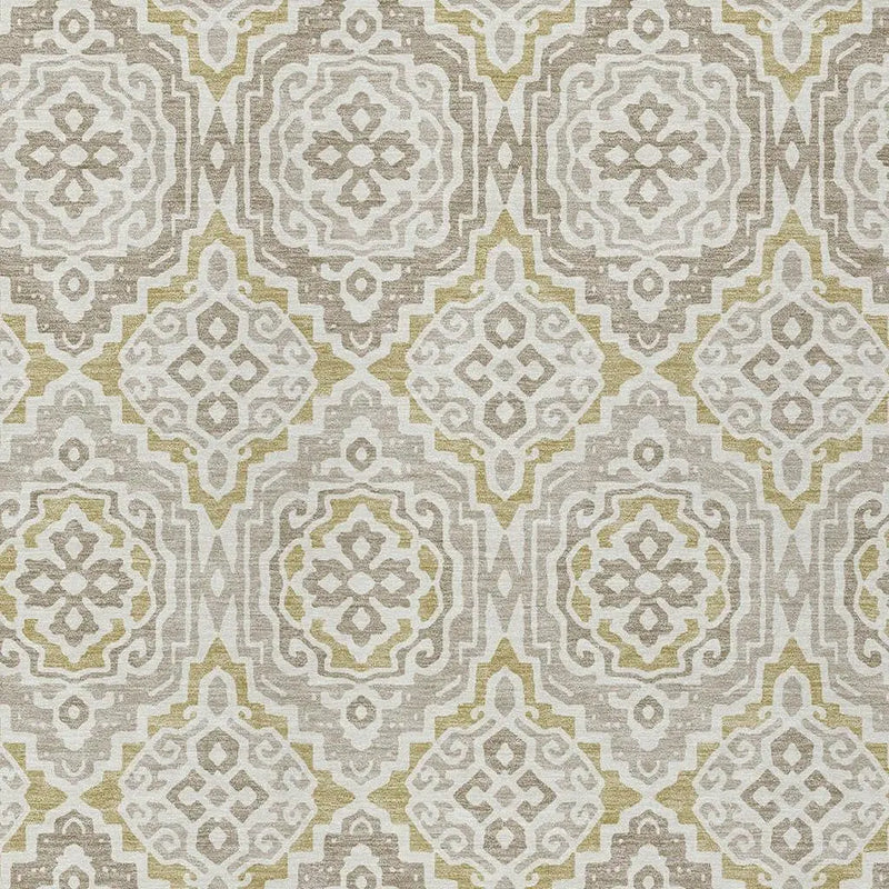 10' X 14' Ivory And Denim Blue Tribal Washable Indoor Outdoor Area Rug Homeroots Outdoor
