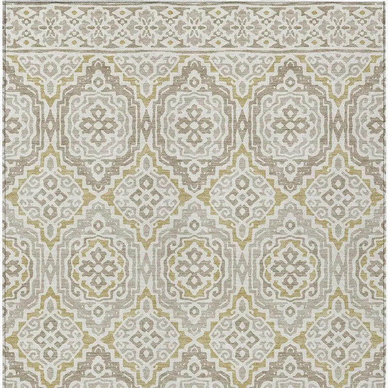 10' X 14' Ivory And Denim Blue Tribal Washable Indoor Outdoor Area Rug Homeroots Outdoor