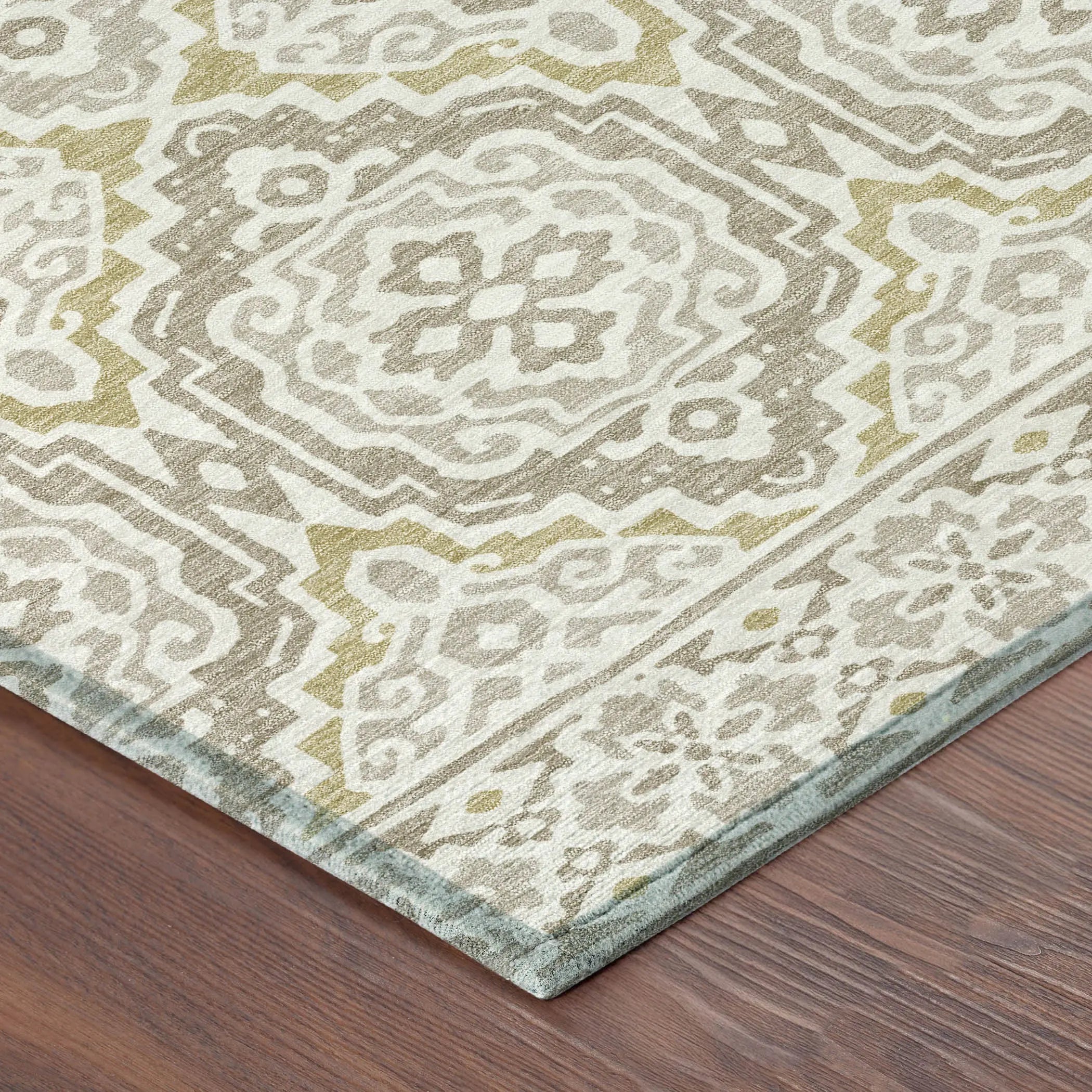 10' X 14' Ivory And Denim Blue Tribal Washable Indoor Outdoor Area Rug Homeroots Outdoor